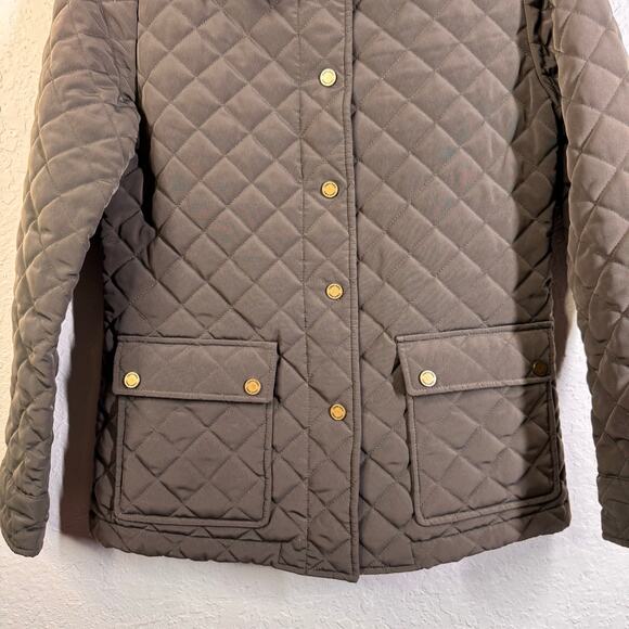 CALVIN KLEIN Jacket Coat XS Oversized Barn Chore Quilted Dark Green Snap Closure - Picture 6 of 14